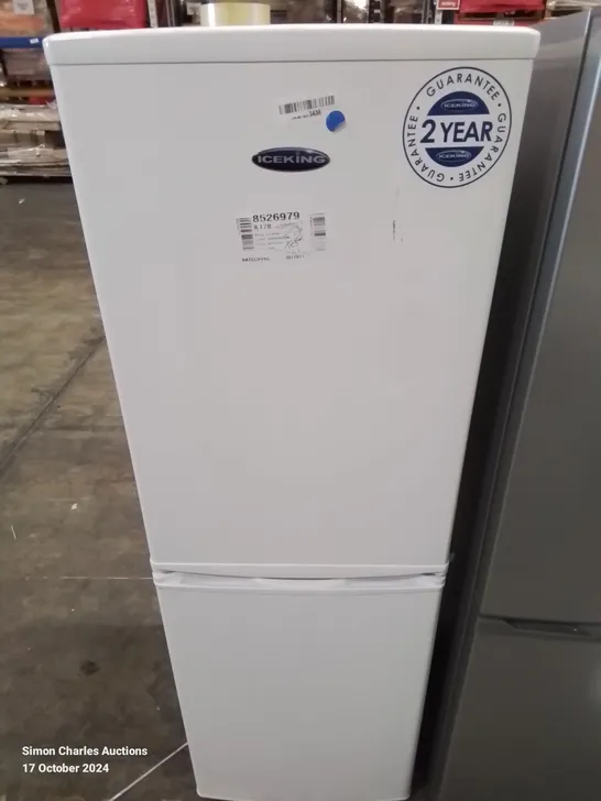 ICEKING FREESTANDING FRIDGE FREEZER IN WHITE - UNPROCESSED RAW RETURN 