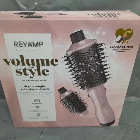 2 X BOXED REVAMP PROFESSIONAL VOLUME AND STYLE 1200W BLOW DRY BRUSH 