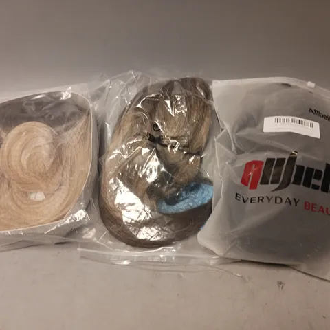 BOX OF ASSORTED HAIR EXTENSION OF VARIOUS COLOURS, LENGTHS, AND STYLES 