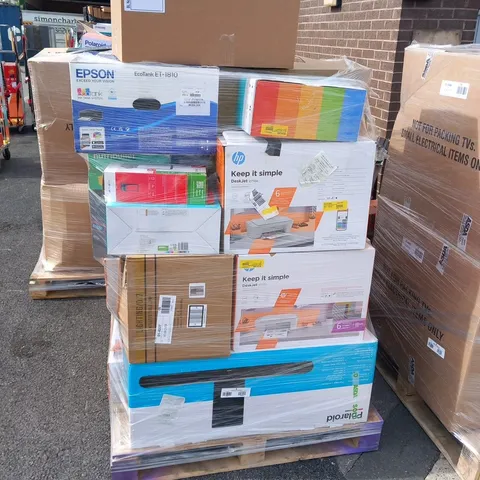 PALLET OF ASSORTED ELECTRICALS TO INCLUDE; POLAROID SOUNDBAR, EPSON PRINTER, MIX IN EAR EARPHONES AND FIRE TV STICK