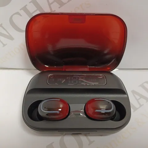 TRUE WIRELESS EARBUDS WITH CASE - BLACK/RED