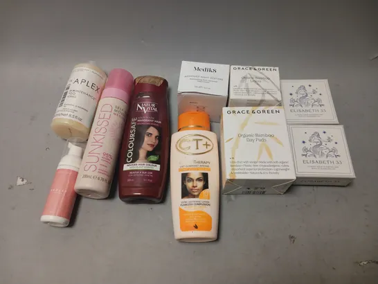 BOX OF APPROXIMATELY 20 COSMETIC ITEMS TO INCLUDE - QUARTZ BODY BRUSH, NIGHT CREAM, AND GILLETE VENUS RAZORS ETC.