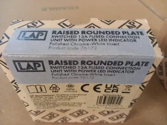 LOT OF 2 BOXED LAP RAISED ROUNDED PLATE SWITCHED 13A FUSED CONNECTION UNITS