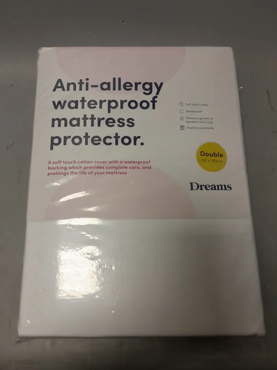 DREAMS ANTI-ALLERGY WATERPROOF MATTRESS PROTECTOR - DOUBLE