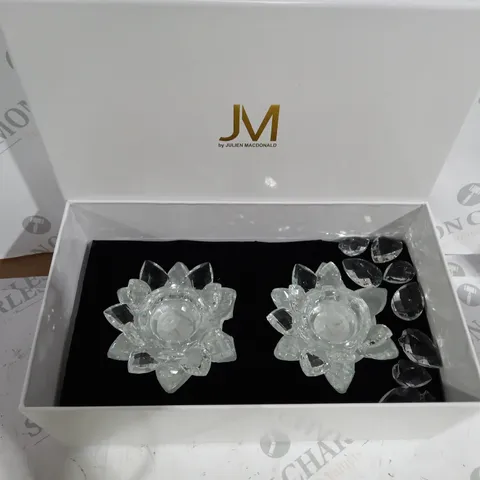 JM BY JULIEN MACDONALD SET OF LOTUS FLOWER TEALIGHT HOLDERS