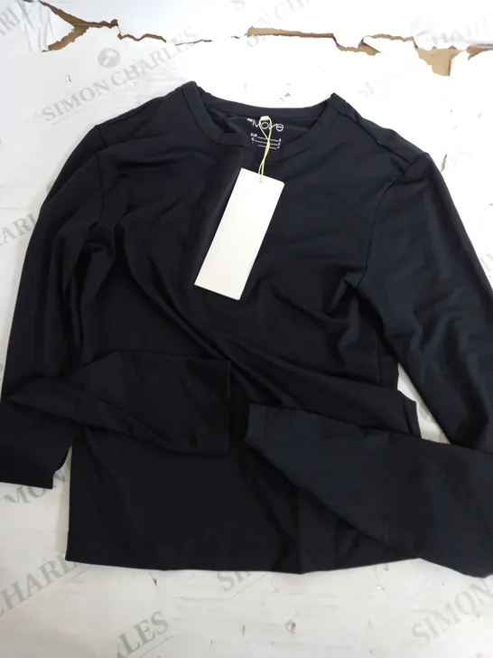 H&M MOVE BLACK LONG SLEEVE TOP - SMALL