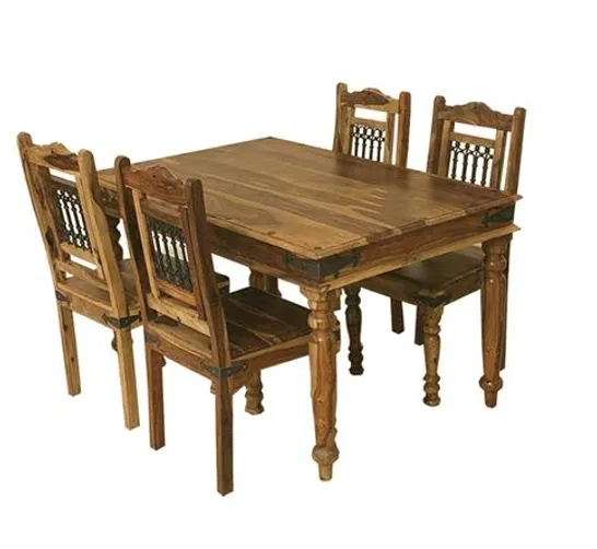 BOXED SOLID WOOD DINING TABLE