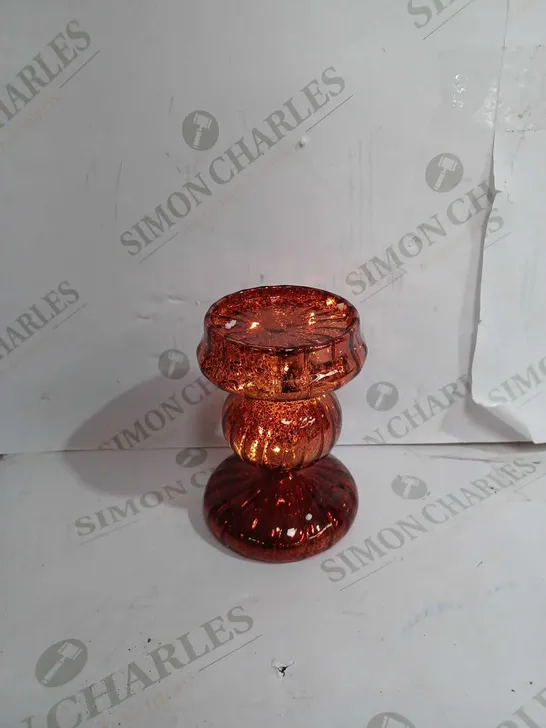 ALISON CORK PRE-LIT SET OF 2 GLASS CANDLE HOLDERS