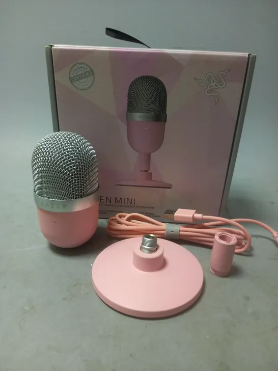 BOXED RAZER SEIREN MINI CONDENSER MICROPHONE - PINK