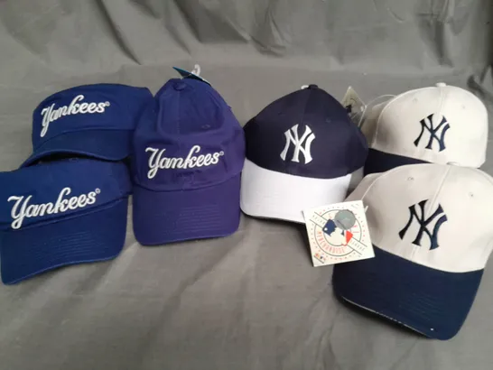 LOT OF 6 NEW YORK YANKEES BASEBALL CAPS