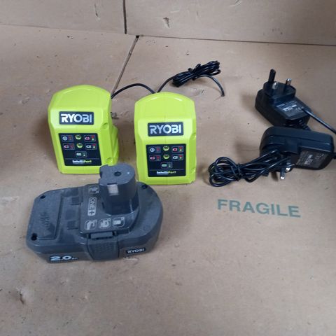 RYOBI ONE+ BATTERY CHARGERS AND BATTERY