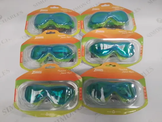 LOT OF 6 BRAND NEW ZOGGS PHANTOM JUNIOR MASK SWIM GOGGLES - 6-14 YRS