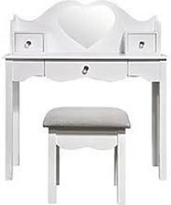 BOXED GRADE 1 TIA DRESSING TABLE WITH STOOL WHITE (1 BOX)