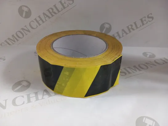 APPROXIMATELY 24 ROLL OF YELLOW AND BLACK SAFETY TAPE