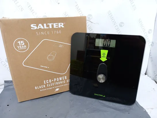 BOXED SALTER ECO POWER BLACK ELECTRONIC SCALES