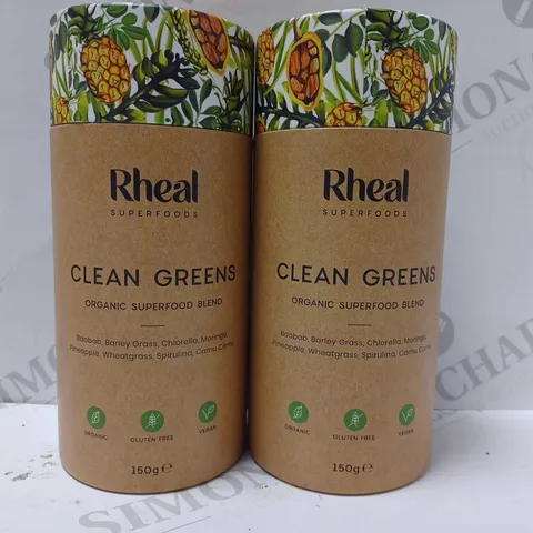 LOT OF 2 X 150G RHEAL CLEAN GREENS 