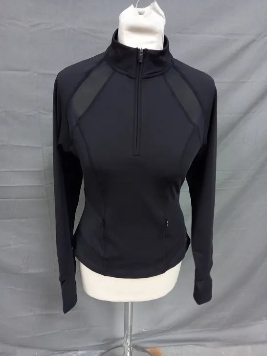 TALA FORMTECH 1/4 ZIP LONG SLEEVE TOP IN BLACK SIZE M