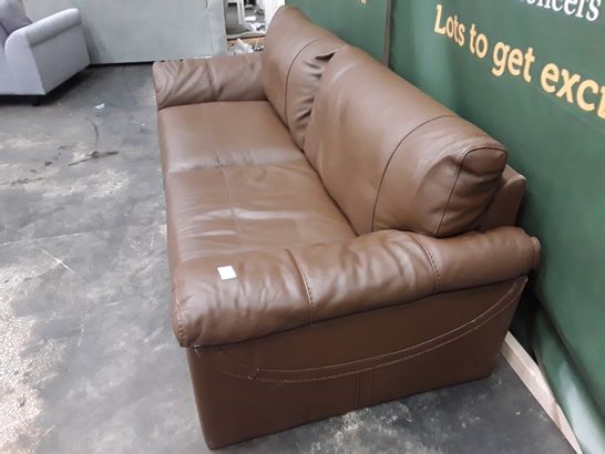 QUALITY GUY BROWN FAUX LEATHER 4-SEATER SOFA