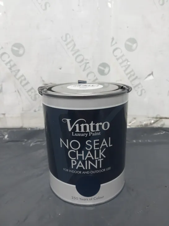 VINTRO NO SEAL CHALK PAINT BLACKY/BLUE INTERIOR & EXTERIOR FOR FURNITURE WALLS WOOD METAL 1 LITRE (NIGHTFALL)