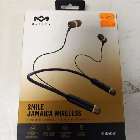 BOXED HOUSE OF MARLEY SMILE JAMAICA WIRELESS BLUETOOTH EARPHONES