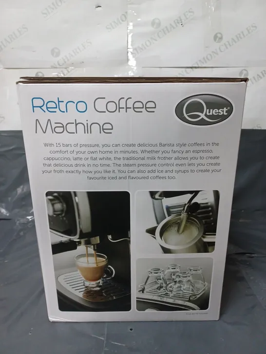 QUEST RETRO COFFEE MACHINE 1100W BLACK