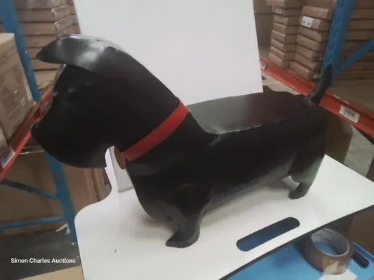 BOXED BRAND NEW METAL BLACK SCOTTIE DOG FOOTSTOOL 