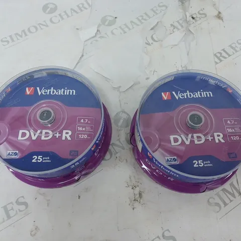 VERBATIM DVD+R 25 PACK UNITES X2 