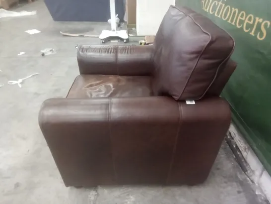 ARMCHAIR - BROWN LEATHER 