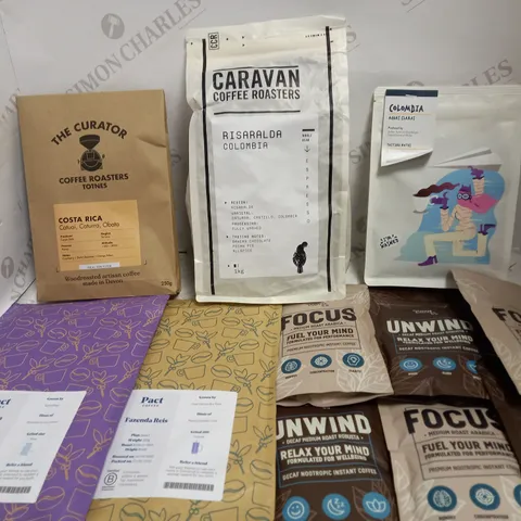 LOT OF 11 PACKS OF COFFEE BEANS & GROUNDS (2.4KG TOTAL)