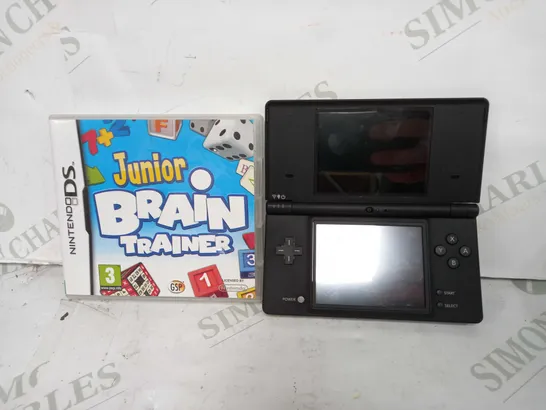 NINTENDO DSI TWL-001 CONSOLE HANDHELD IN BLACK & JUNIOR BRAIN TRAINER