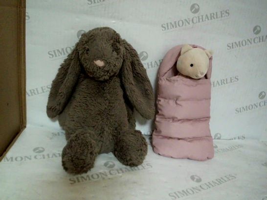 2 BABY SOFT TOYS (RABBIT AND CAT)