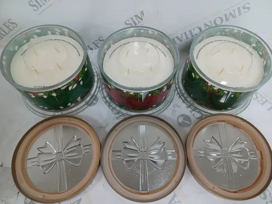 BOXED HOMEWORX SET OF 3 CHRISTMAS THEMED SCENTED CANDLES