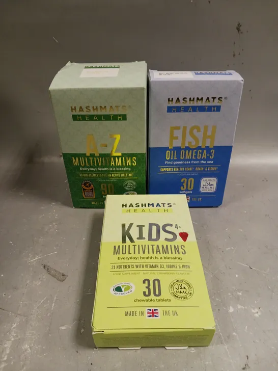 3 X BOXED HASHMATS HEALTH VITAMINS ASSORTMENT 