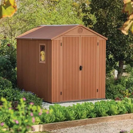 BOXED KETER DARWIN 6FT W × 8FT D APEX SHED (2 BOXES)