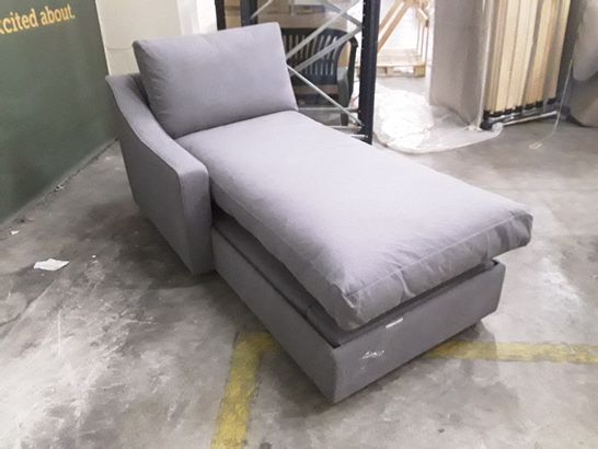 DESIGNER ARMOUR GREY FABRIC APPLEY STORAGE SOFA BED SECTION