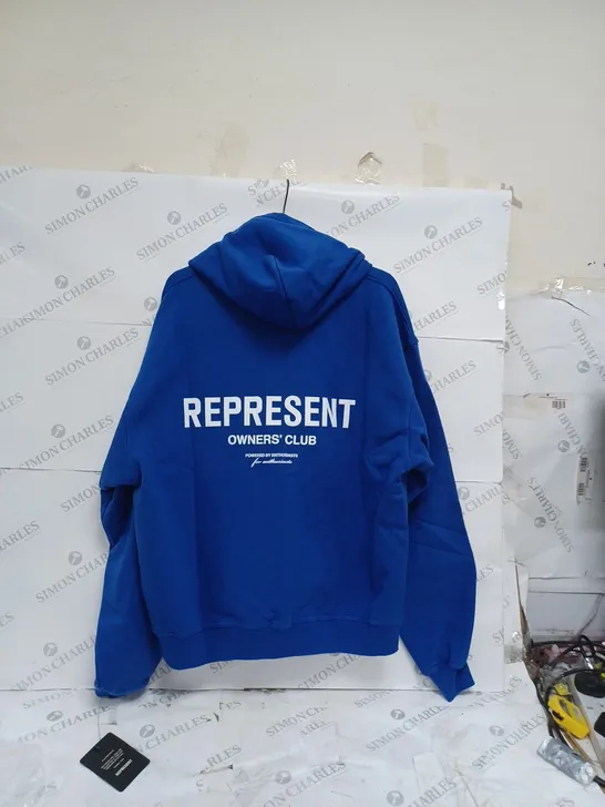 REPRESENT OWNERS CLUB ZIP HOODIE - BLUE LARGE 