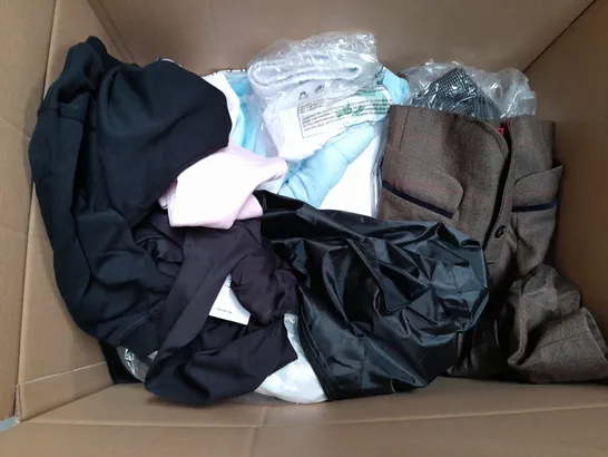 BOX OF APPROXIMATELY 35 ASSORTED KIDS CLOTHING ITEMS TO INCUDE - TROUSERS , SHIRT , SHORTS ETC