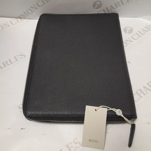 MOSS BLACK LEATHER LARGE WALLET/CASE/PORTFOLIO 