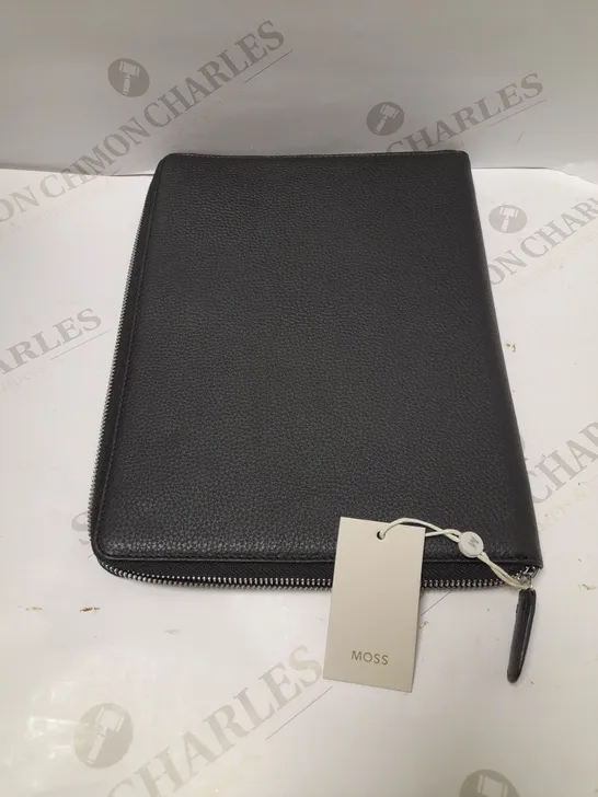 MOSS BLACK LEATHER LARGE WALLET/CASE/PORTFOLIO 