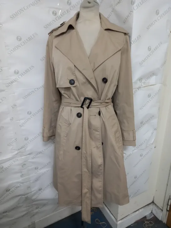 HUGO BOSS BELTED TRENCH COATIN SANDY BEIGE SIZE 6