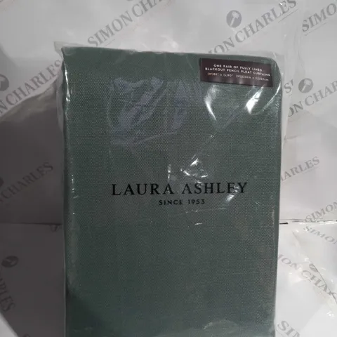 PACKAGED LAURA ASHLEY FULLY LINED BLACKOUT PENCIL PLEAT CURTAINS 