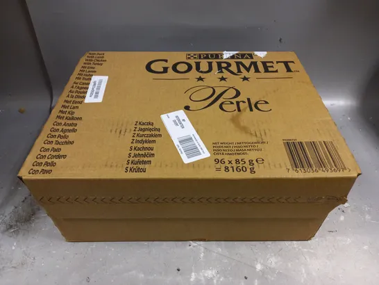 BOXED SEALED PURINA GOURMET PERLE COMPLETE PET FOOD FOR ADULT CATS - 96 X 85G