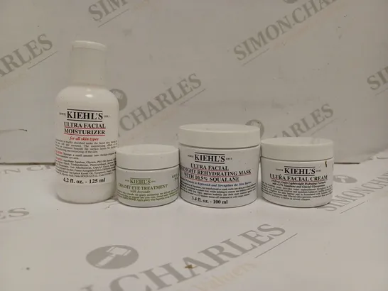 4 ASSORTED KIEHL'S BEAUTY PRODUCTS TO INCLUDE ULTRA FACIAL MOISTURISER, CREAMY EYE TREATMENT, ULTRA FACIAL CREAM, ULTRA FACIAL OVERNIGHT REHYDRATING MASK