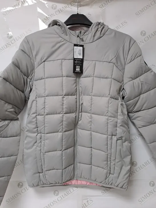 HYPE GREY PADDED COAT WITH PINK LINING - 15-16YEARS