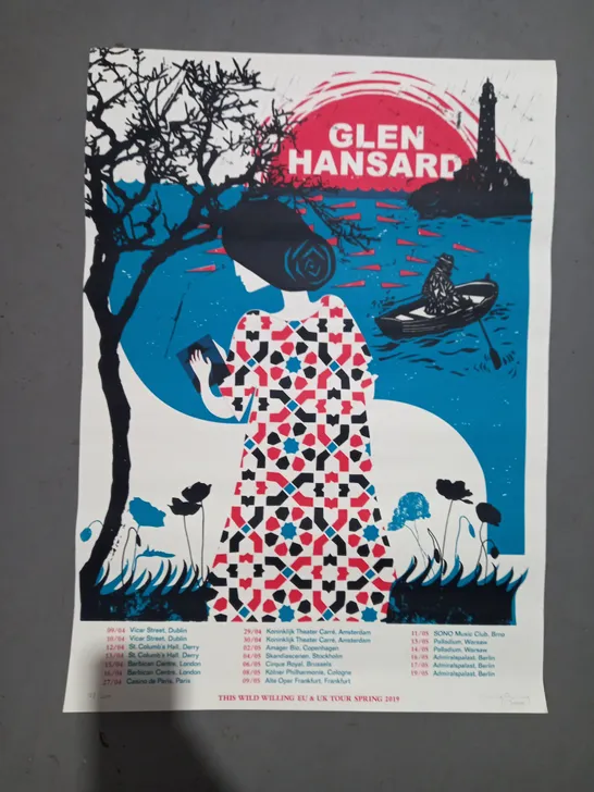 SIGNED LIMITED EDITION (128/200) GLEN HANSARD LIVE TOUR POSTER ART PRINT