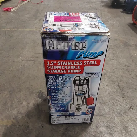 BOXED CLARKE 1.5" STAINLESS STEEL SUBMERSIBLE SEWAGE PUMP