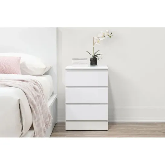 BOXED MARQITA 3 DRAWER BEDSIDE TABLE