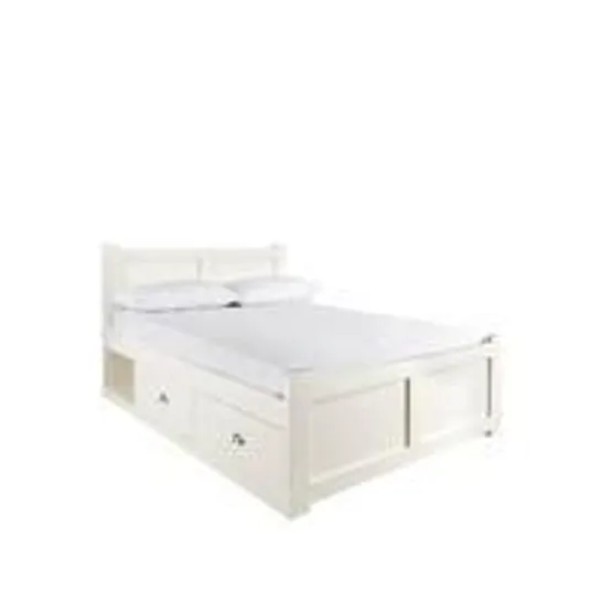 BOXED GRADE 1 WHITE GENEVA DOUBLE BEDFRAME (2BOXES)