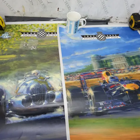 GOODWOOD FESTIVAL MERCHANDISE TO INCLUDE POSTERS, MUG, BADGES