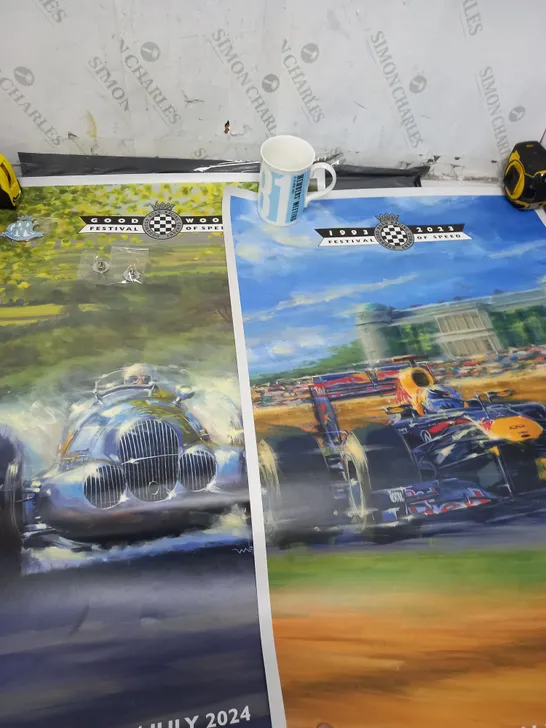 GOODWOOD FESTIVAL MERCHANDISE TO INCLUDE POSTERS, MUG, BADGES